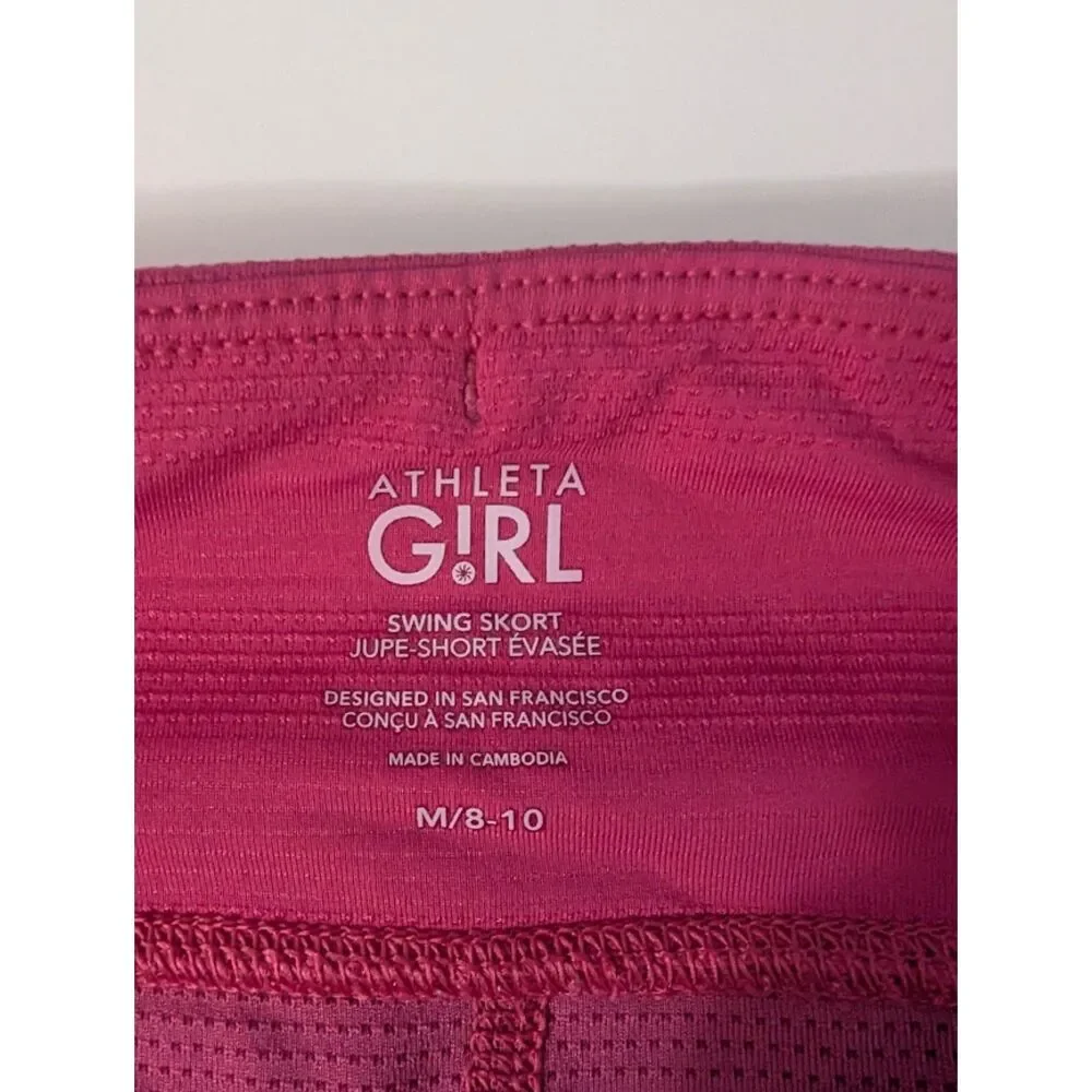 Athleta Girl Pink Swing Skort Skirt Tiered Ruffle Layers Medium 8/10